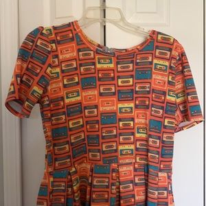 LulaRoe Amelia Cassette Tape Dress